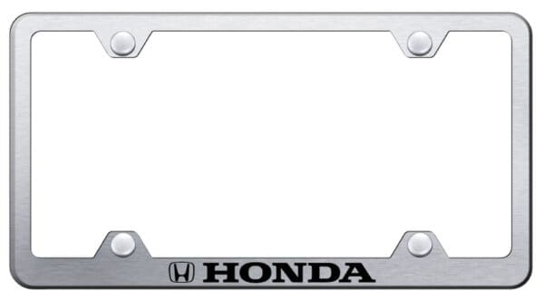 Honda Laser Etched Logo Stainless Steel Wide Body License Plate Frame
