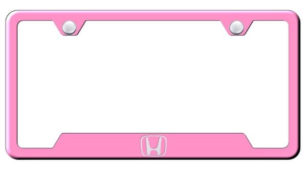 Honda Logo Cut Out License Plate Frame (Pink)