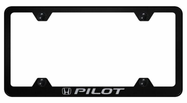 Honda Pilot Black Stainless Steel License Plate Frame - LFW.PIL.EB