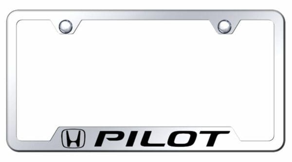Honda Pilot Mirrored Chrome Stainless Steel License Plate Frame - GF.PIL.EC