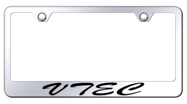 Honda VTEC Laser Etched Script Stainless Steel License Plate Frame (Chrome)