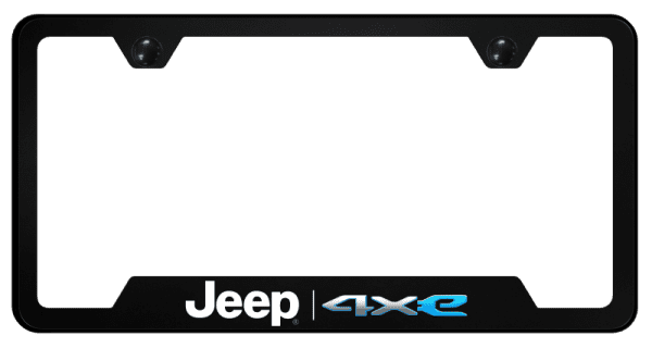 Jeep 4xe Logo Polycarbonate Notched License Plate Frame Official Licensed