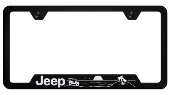 Jeep Beach Laser Etched Logo Cut-Out License Plate Frame