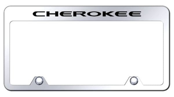 Jeep Cherokee Laser Etched Stainless Steel Truck License Plate Frame (Chrome)