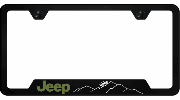 Jeep Green Mountain Polycarbonate Notched License Plate Frame Official Licensed