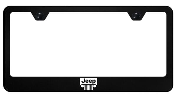 Jeep Grill UV Print Polycarbonate License Plate Frame (Black)