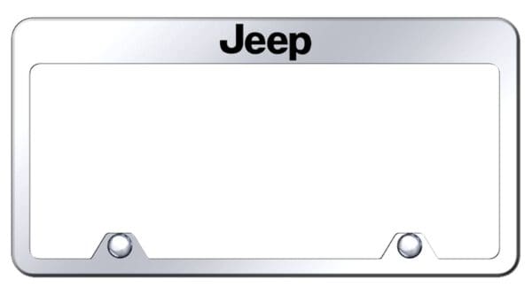Jeep Laser Etched Logo Stainless Steel Truck License Plate Frame (Chrome)