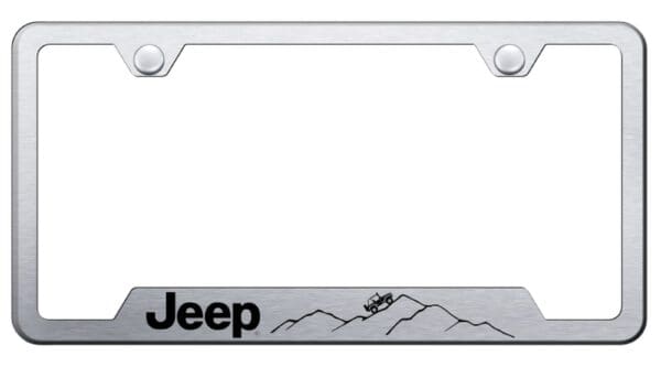 Jeep License Plate Frame (Brushed Chrome)