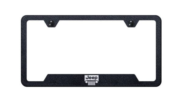 Jeep Mountain Laser Etched Cut-Out Black License Plate Frame