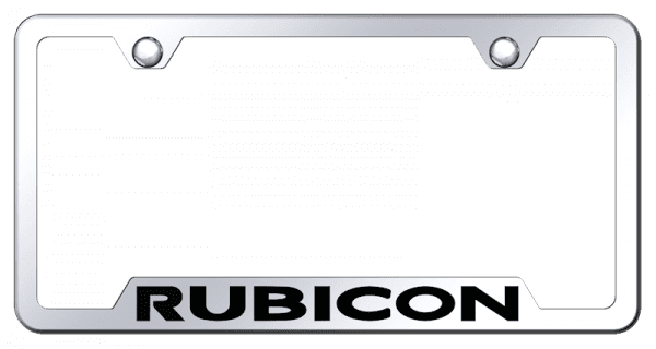 Jeep Rubicon Mirrored Chrome Notched License Plate Frame Official Licensed