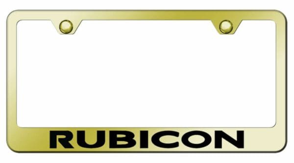 Jeep Rubicon Mirrored Gold Stainless Steel License Plate Frame