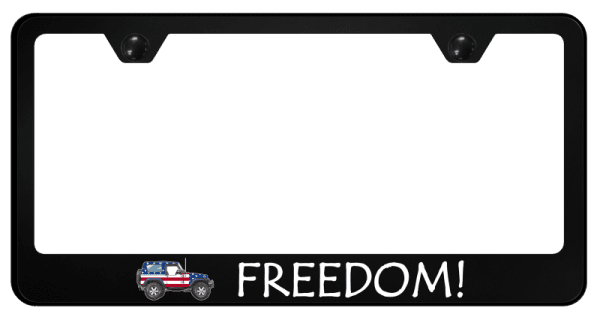 Jeep Truck Freedom Black Polycarbonate License Plate Frame Official Licensed