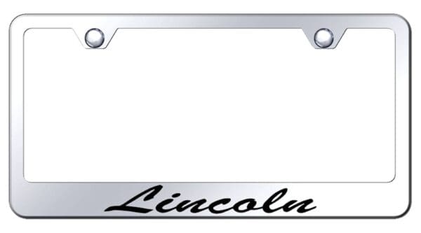 Lincoln Laser Etched Script Stainless Steel License Plate Frame (Chrome)