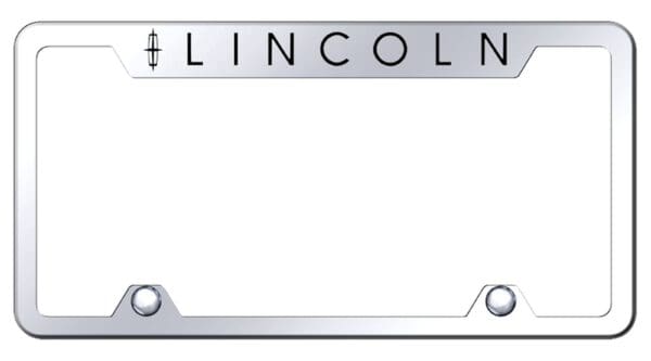 Lincoln Laser Etched Stainless Steel Truck Cut-Out License Plate Frame (Chrome)