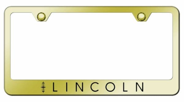 Lincoln Mirrored Gold Stainless Steel License Plate Frame