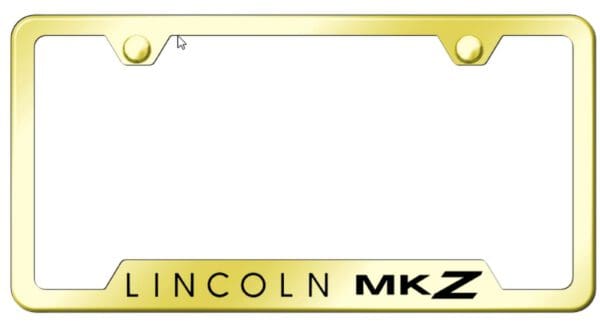 Lincoln MKZ Laser Etched Logo Cut-Out License Plate Frame (Gold)
