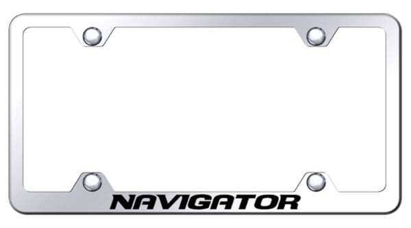 Lincoln Navigator Laser Etched Logo Wide Body License Plate Frame (Chrome)