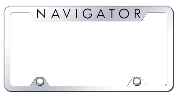 Lincoln Navigator Logo Stainless Steel Truck CutOut License Plate Frame (Chrome)