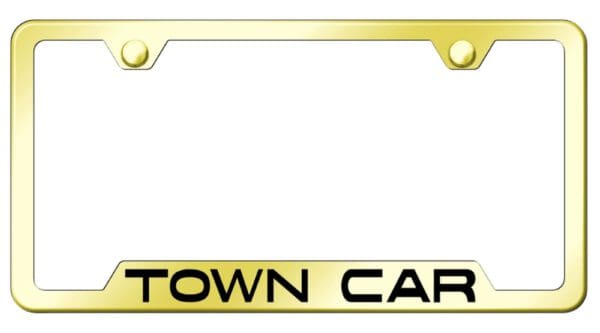 Lincoln Town Car Laser Etched Logo Cut-Out License Plate Frame (Gold)