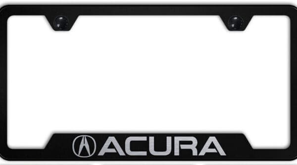 Name and Logo Stainless Steel Cutout Bottom License Plate Frame for Acura