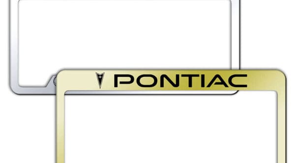 Name and Logo Stainless Steel Inverted License Plate Frame for Pontiac