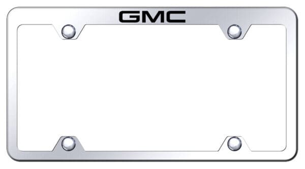 Name Etched on Chrome Stainless Wide Body Truck License Plate Frame for GMC