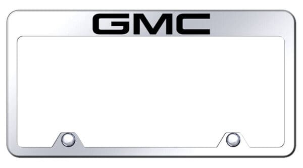Name Laser Etched on Chrome Stainless Inverted License Plate Frame for GMC