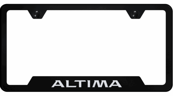 Nissan Altima Logo Black Finish Notched License Plate Frame Official Licensed