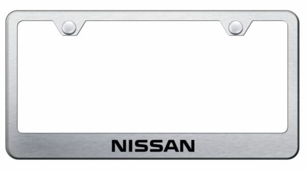 Nissan Brushed Chrome Stainless Steel License Plate Frame - LF.NIS.ES