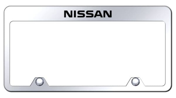Nissan Laser Etched Logo Stainless Steel Truck License Plate Frame (Chrome)