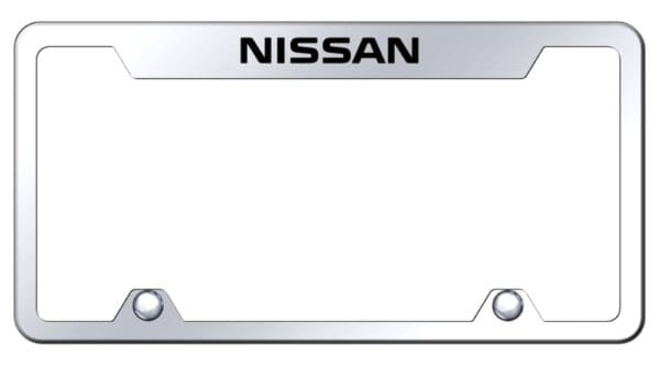Nissan Laser Etched Stainless Steel Truck Cut-Out License Plate Frame (Chrome)