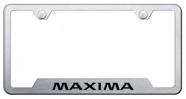 Nissan Maxima Brushed Stainless Notched License Plate Frame Official Licensed