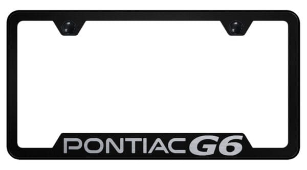 Pontiac G6 Laser Etched Logo Cut-Out License Plate Frame