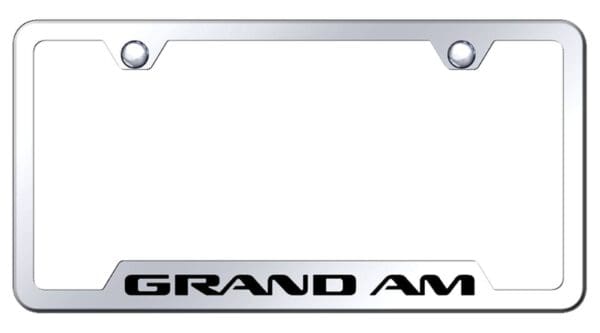 Pontiac Grand Am Laser Etched Logo Cut-Out License Plate Frame (Chrome)