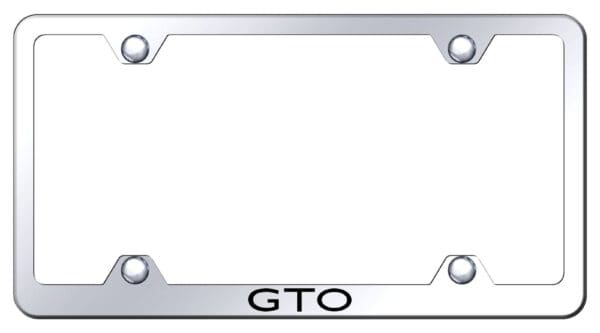 Pontiac GTO Laser Etched Logo Wide Body License Plate Frame (Chrome)