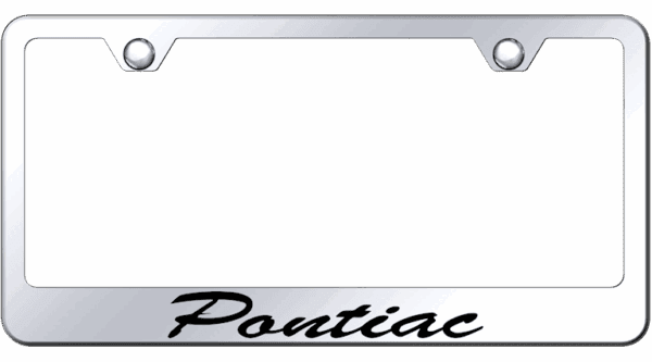 Pontiac Laser Etched Script Logo Chrome License Plate Frame Official Licensed