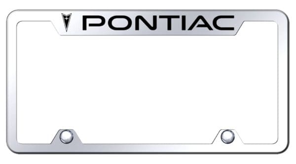 Pontiac Laser Etched Stainless Steel Truck Cut-Out License Plate Frame (Chrome)