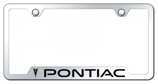 Pontiac Logo Mirrored Chrome Notched License Plate Frame Official Licensed