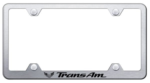Pontiac Trans Am Laser Etched Logo Wide Body License Plate Frame
