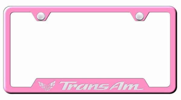 Pontiac Trans Am Pink Stainless Steel License Plate Frame
