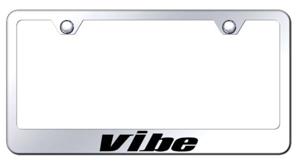 Pontiac Vibe Laser Etched Logo Stainless Steel License Plate Frame (Chrome)