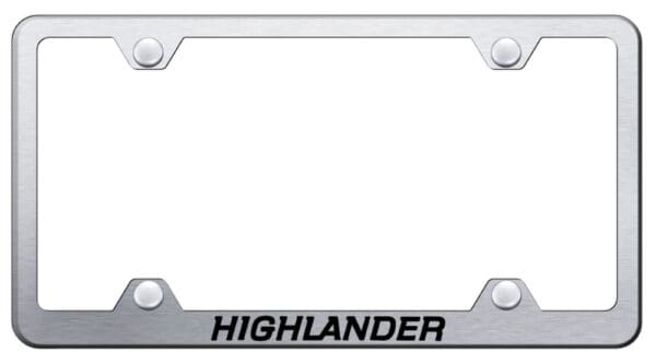 Toyota Highlander Laser Etched Logo Wide Body License Plate Frame