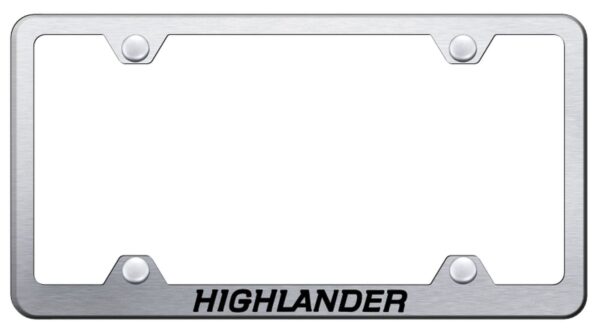 Toyota Highlander Laser Etched Logo Wide Body License Plate Frame