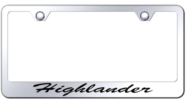 Toyota Highlander Laser Etched Script License Plate Frame (Chrome)