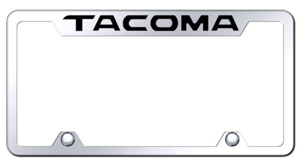 Toyota Tacoma Laser Etched Logo Truck Cut-Out License Plate Frame (Chrome)