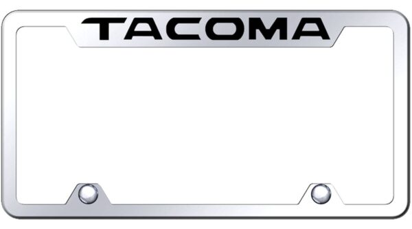 Toyota Tacoma Laser Etched Logo Truck Cut-Out License Plate Frame (Chrome)