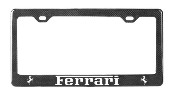 Ferrari Real Carbon Fiber License Plate Frame - White