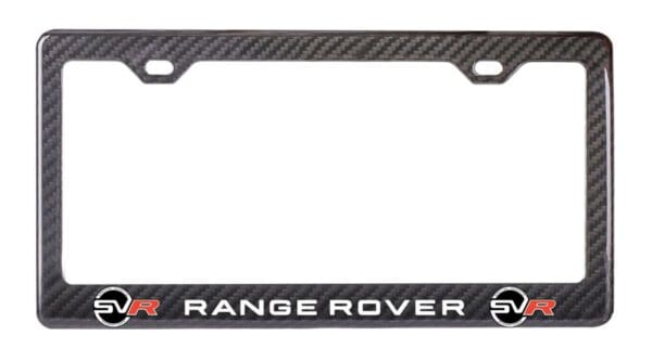 Range Rover With Two SVR Logos 2 Hole Real Carbon Fiber Plate Frame