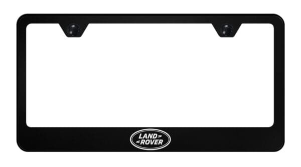 Land Rover Emblem Laser Engraved Stainless Steel License Plate Frame - Black